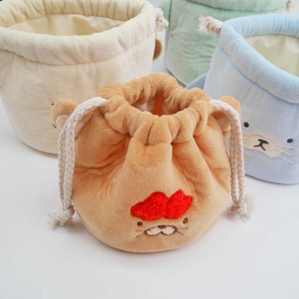 Drawstring Plush Storage Bag - Image 2
