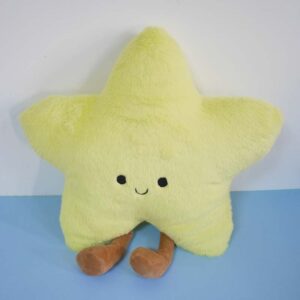 Fluffy Yellow Star Pillow