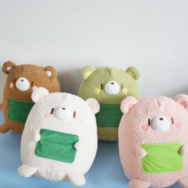 Pocket Design Bear Plush Pillow - Image 5