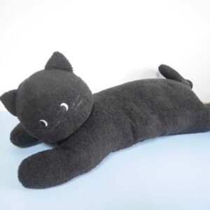 3D Long Black Cat Pillow