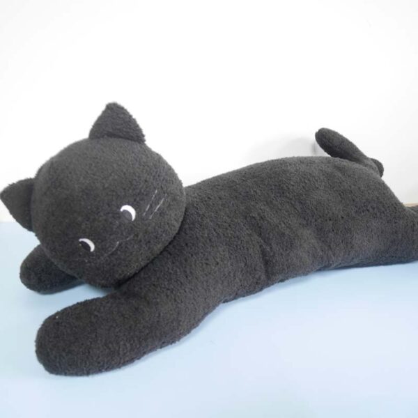 3D Long Black Cat Pillow