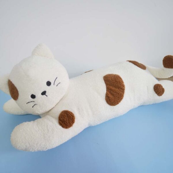 Long White Cat Pillow