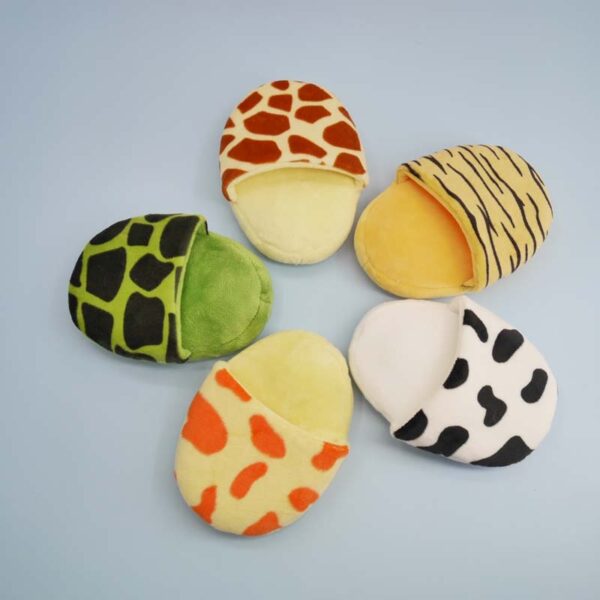 Animal Print Slipper Dog Toy