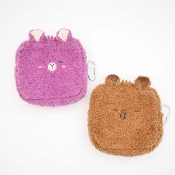 Capybara Plush Mini Pouch Soft Long-Fur Bag for Coins & Earbuds - Image 2