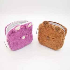Capybara Plush Mini Pouch Soft Long-Fur Bag for Coins & Earbuds