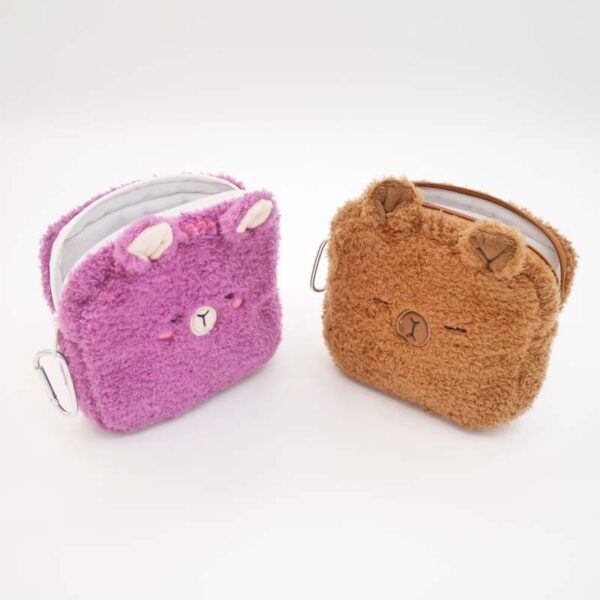 Capybara Plush Mini Pouch Soft Long-Fur Bag for Coins & Earbuds