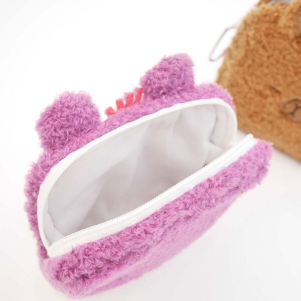 Capybara Plush Mini Pouch Soft Long-Fur Bag for Coins & Earbuds - Image 3