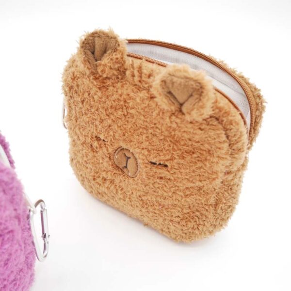 Capybara Plush Mini Pouch Soft Long-Fur Bag for Coins & Earbuds - Image 4