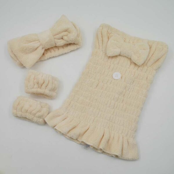 Bow Hair Towel & Headband & Wristband Set - Image 5