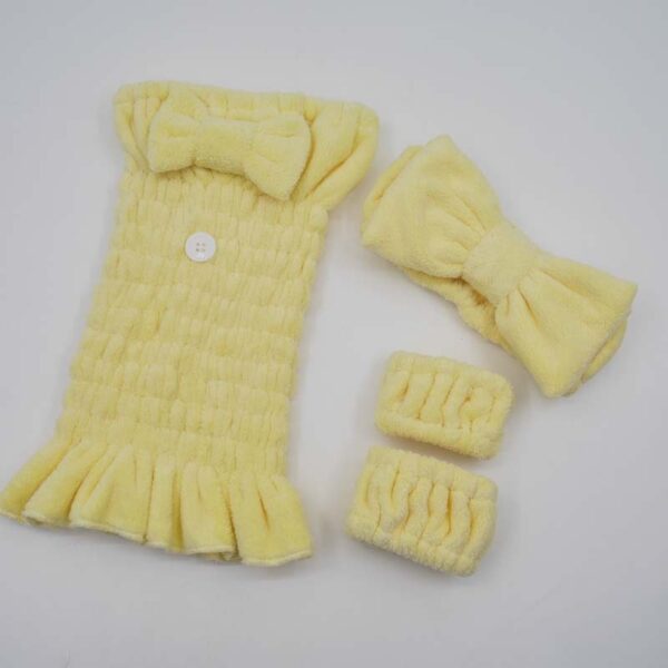 Bow Hair Towel & Headband & Wristband Set - Image 3