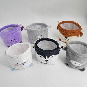 Animal Drawstring Plush Storage Bag
