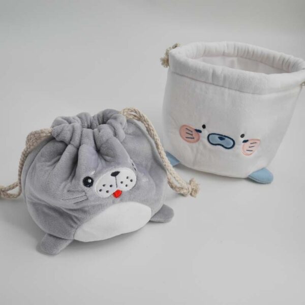 Animal Drawstring Plush Storage Bag - Image 3